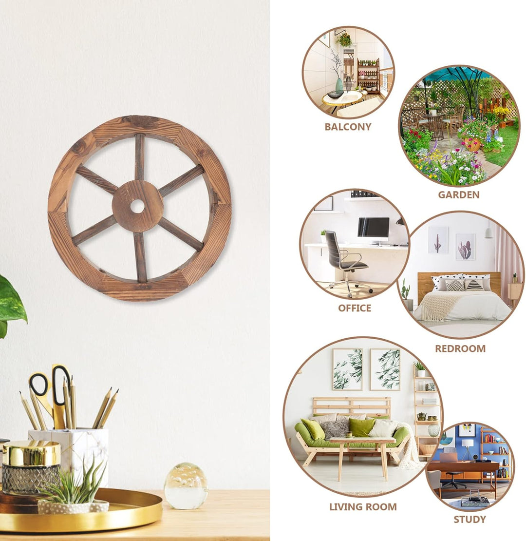 Happyyami Rad Dekoration Rustikales Wagenrad Retro- Wanddekoration Wagenradkunst Dekorativer Wagen D