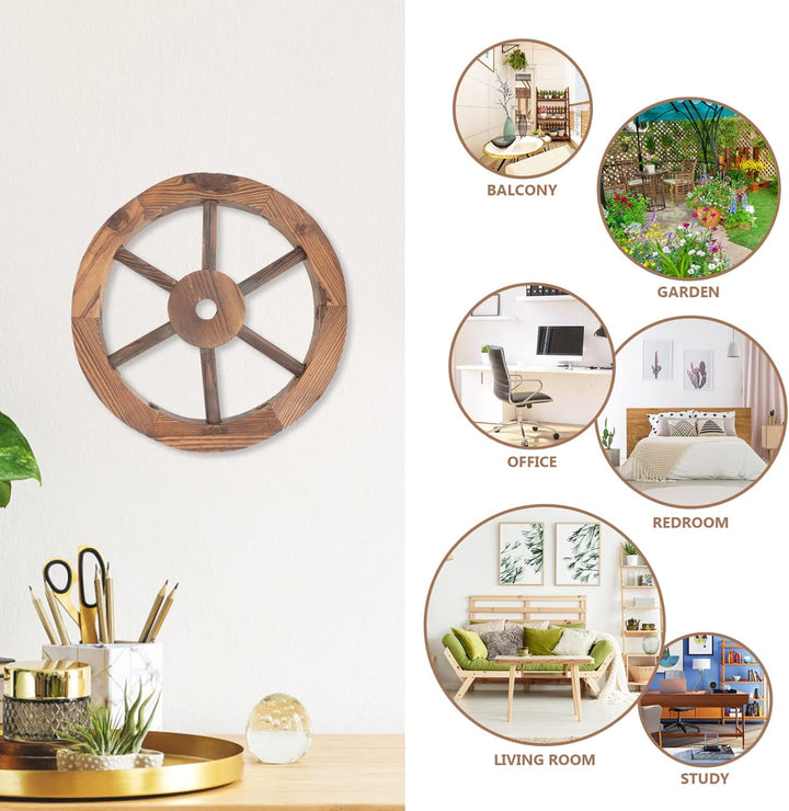 Happyyami Rad Dekoration Rustikales Wagenrad Retro- Wanddekoration Wagenradkunst Dekorativer Wagen D