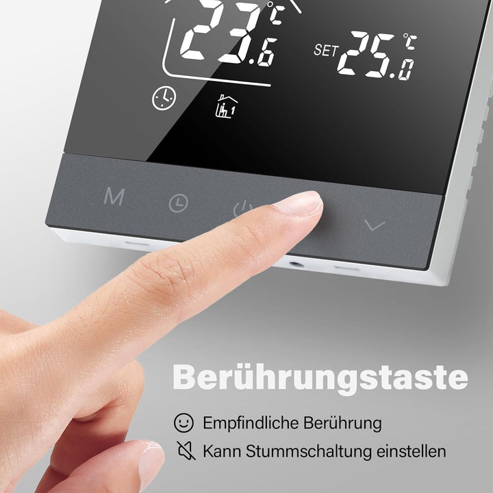 Beok Fussbodenheizung Thermostat Digital, WiFi Wasser Fussbodenheizung Smart Raumthermostat Programm