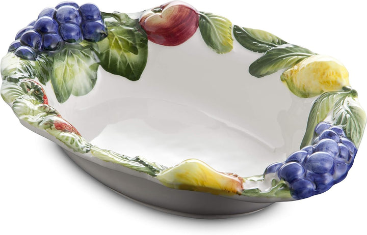 Bassano italienische Keramik ovale mediterranes Obstschale 33x25