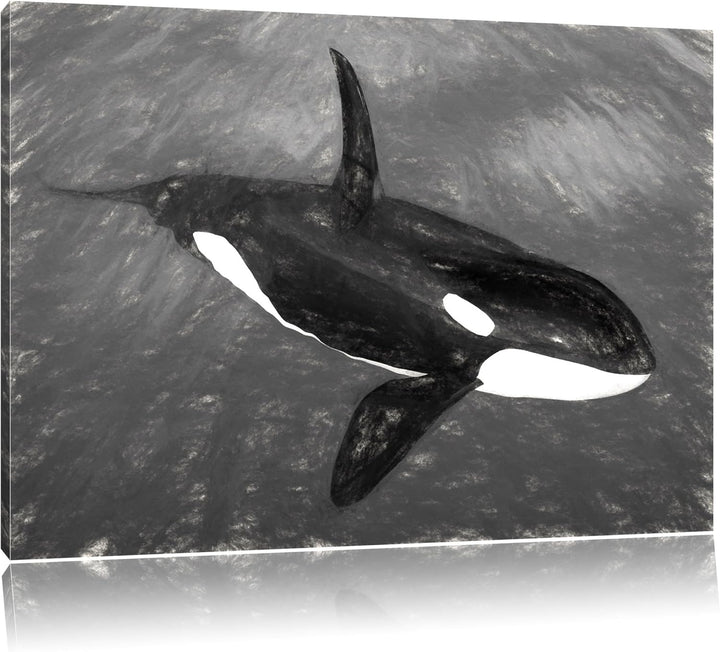 anmutiger Orca im Ozean Format: 100x70 auf Leinwand, XXL riesige Bilder fertig gerahmt mit Keilrahme