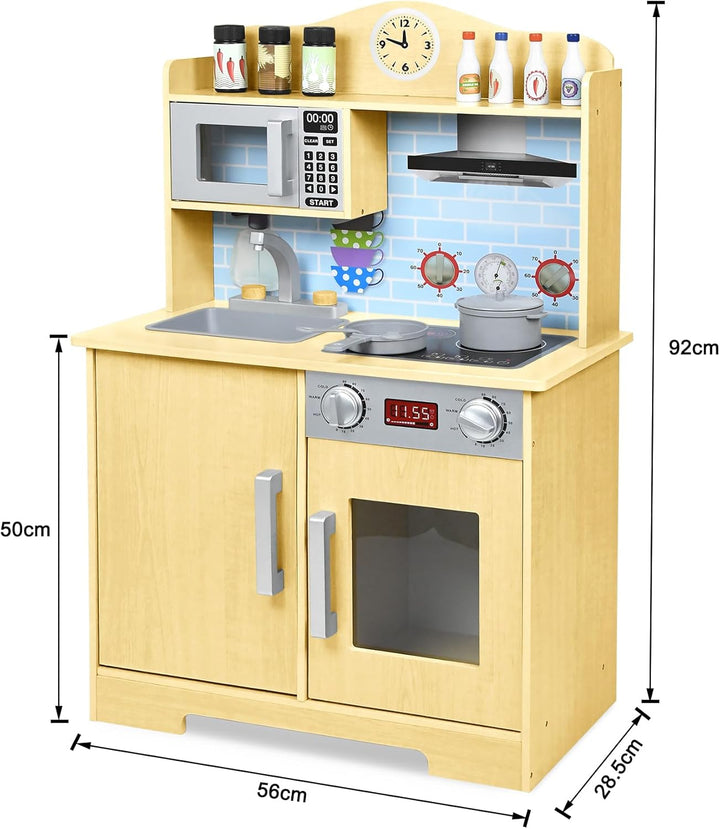 YRHome Kinderküche Holz Spielküche Küchen-Zubehör Kinder Küche Holzküche Puppenküche Spielzeugküche