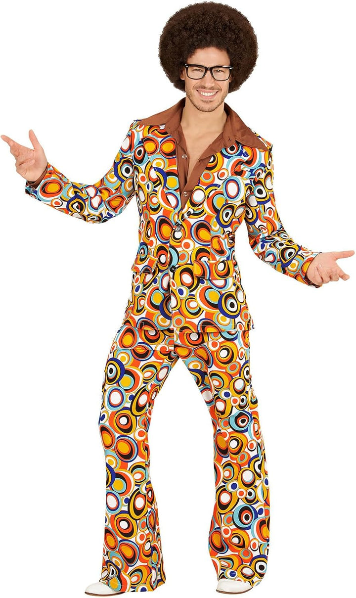 shoperama 70er Jahre Retro Herren ANZUG Bubbles Disco Herren-Kostüm Jackett Hose Siebziger Schlager