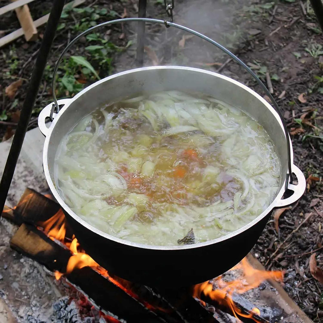 Aluminium Kazan mit Griff und Deckel 6 L mit Schöpflöffel Kessel mit Bügel und Aluminiumdeckel Suppe