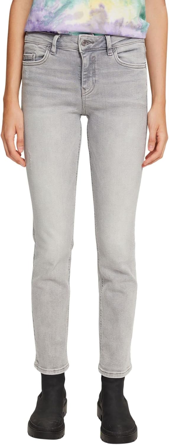ESPRIT Damen Jeans 26W / 32L 922/Grey Medium Wash, 26W / 32L 922/Grey Medium Wash