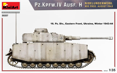 Mini Art 35337 1:35 Pz.Kpfw.IV AUSF.H Aug43 Mit. Nibe. - originalgetreue Nachbildung, Modellbau, Pla