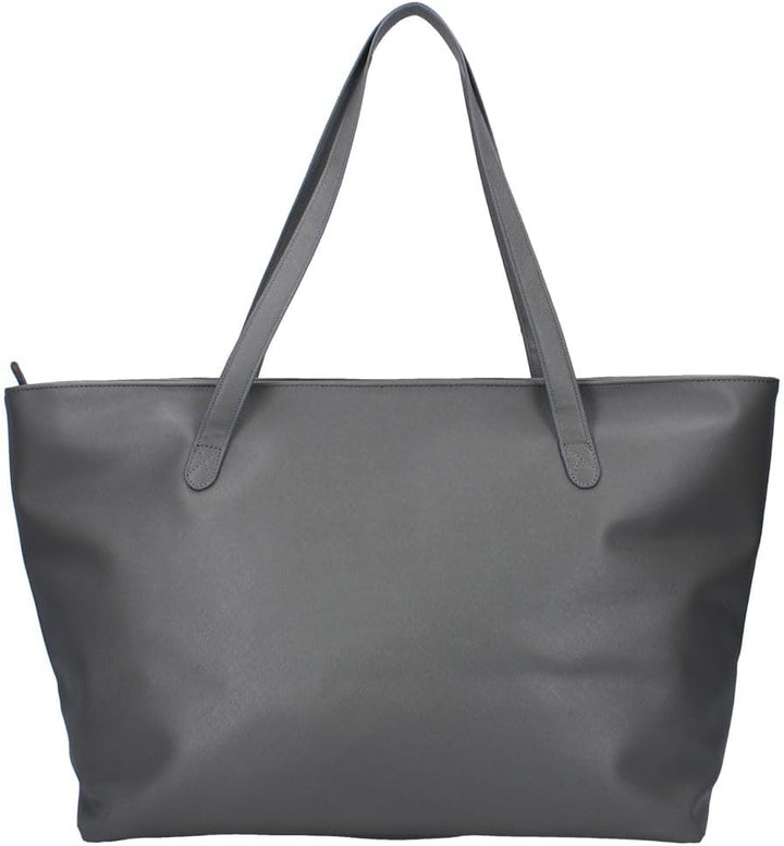 Grosse Damen Shopping-Tasche | grau | Kunstleder | Kuromi