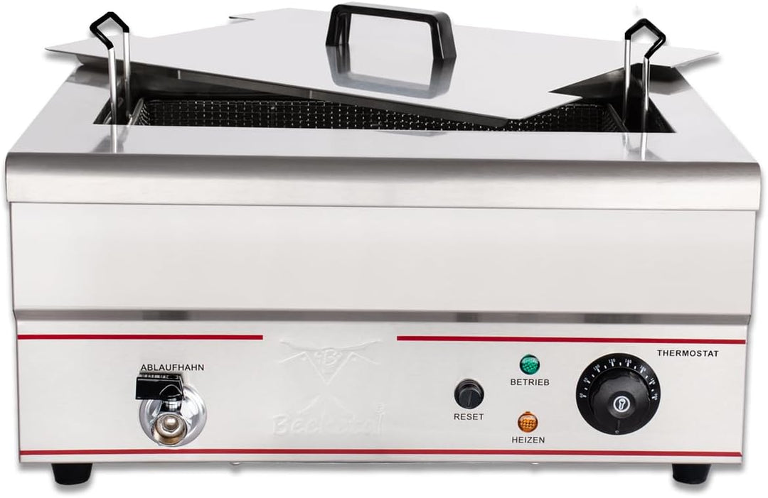 Beeketal 'BWF-181' Profi Gastronomie Kaltzonen Fritteuse/Fettbackgerät (18l Volumen für max. 13l Öl)