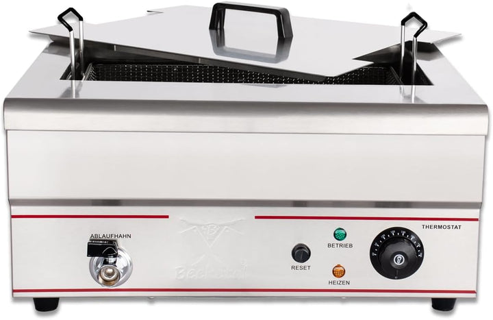 Beeketal 'BWF-181' Profi Gastronomie Kaltzonen Fritteuse/Fettbackgerät (18l Volumen für max. 13l Öl)