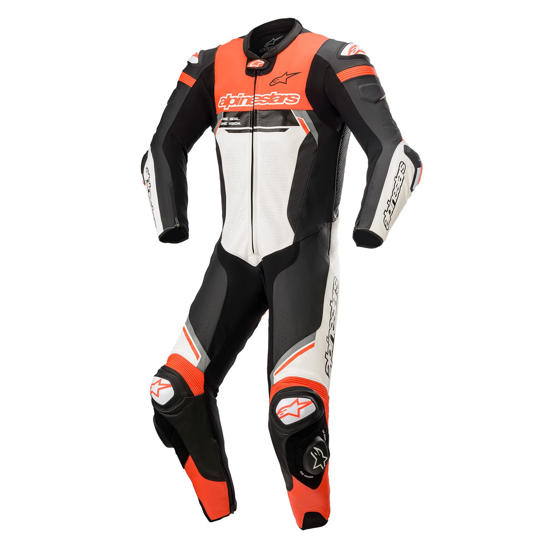 Alpinestars Missile V2 Ignition 1-Teiler Motorrad Lederkombi | Sportlicher Rundumschutz Schwarz/Weis