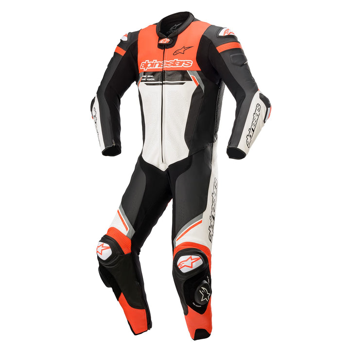 Alpinestars Missile V2 Ignition 1-Teiler Motorrad Lederkombi | Sportlicher Rundumschutz Schwarz/Weis