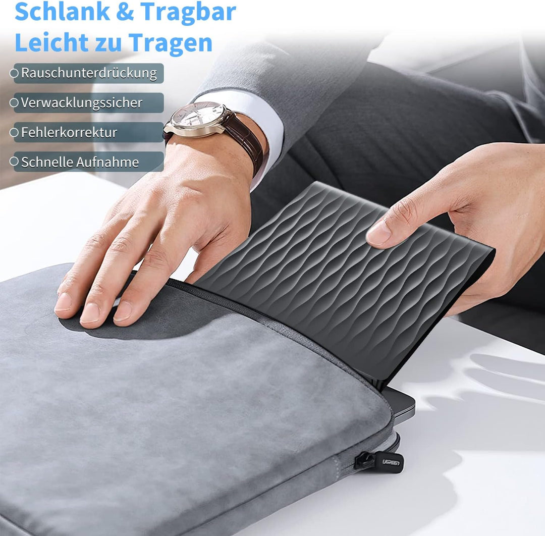 CD Laufwerk Extern USB 3.0 & Type-C, LPUNCD Professionell Externes DVD Laufwerk CD DVD Brenner +/-RW
