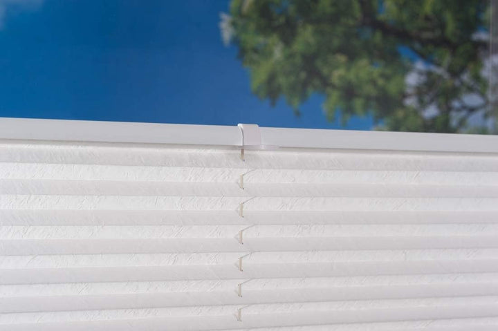 K-home 422148-6 Klemmfix-Plissee 90 x 130 cm (B x L) Creme Lichtschutz +++ Moderne Crushed Optik +++