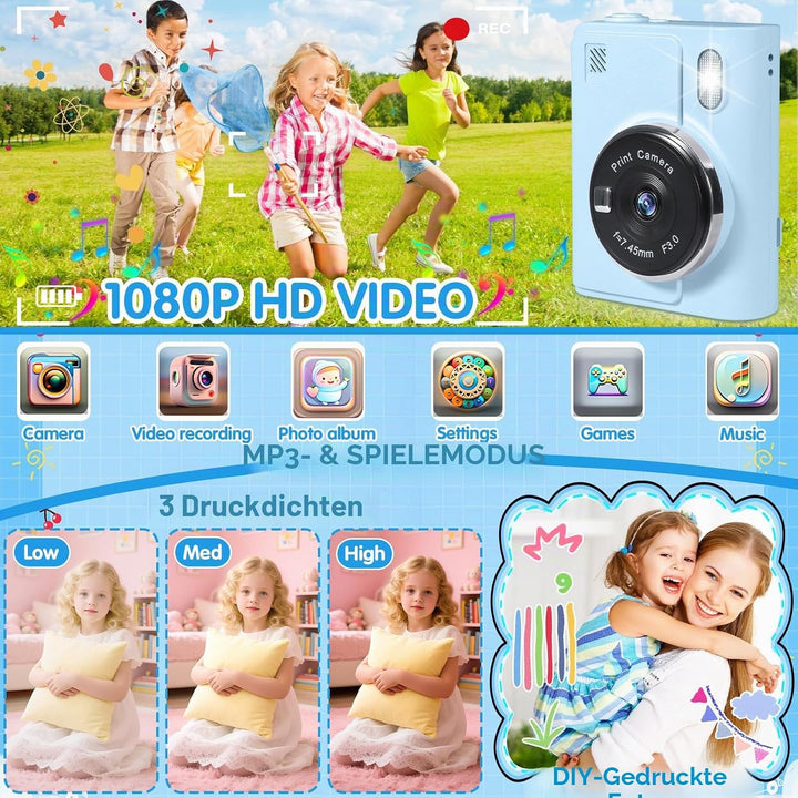 Kinderkamera Sofortbildkamera, 48MP | 2,4 Zoll | 1080P HD Digitalkamera Kinder, Sofortbildkamera Kin