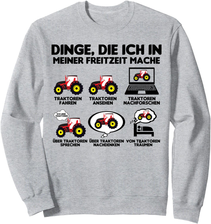 Traktor Trecker Bauer Dinge Freizeit Dinge weisses Sweatshirt