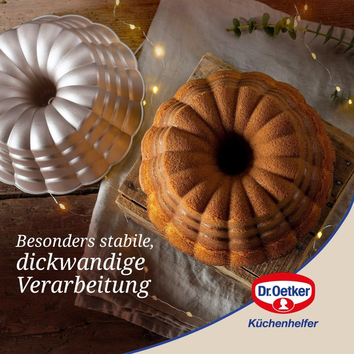 Dr. Oetker Guglhupf Floral ⌀ 24,5 cm – Gugelhupfform aus der Serie Back-Kunst – Backform mit Antihaf