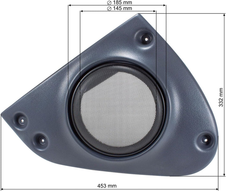 tomzz Audio 2851-000 Lautsprecherringe Adapter Doorboard kompatibel mit Smart Fortwo Typ 450 Front f