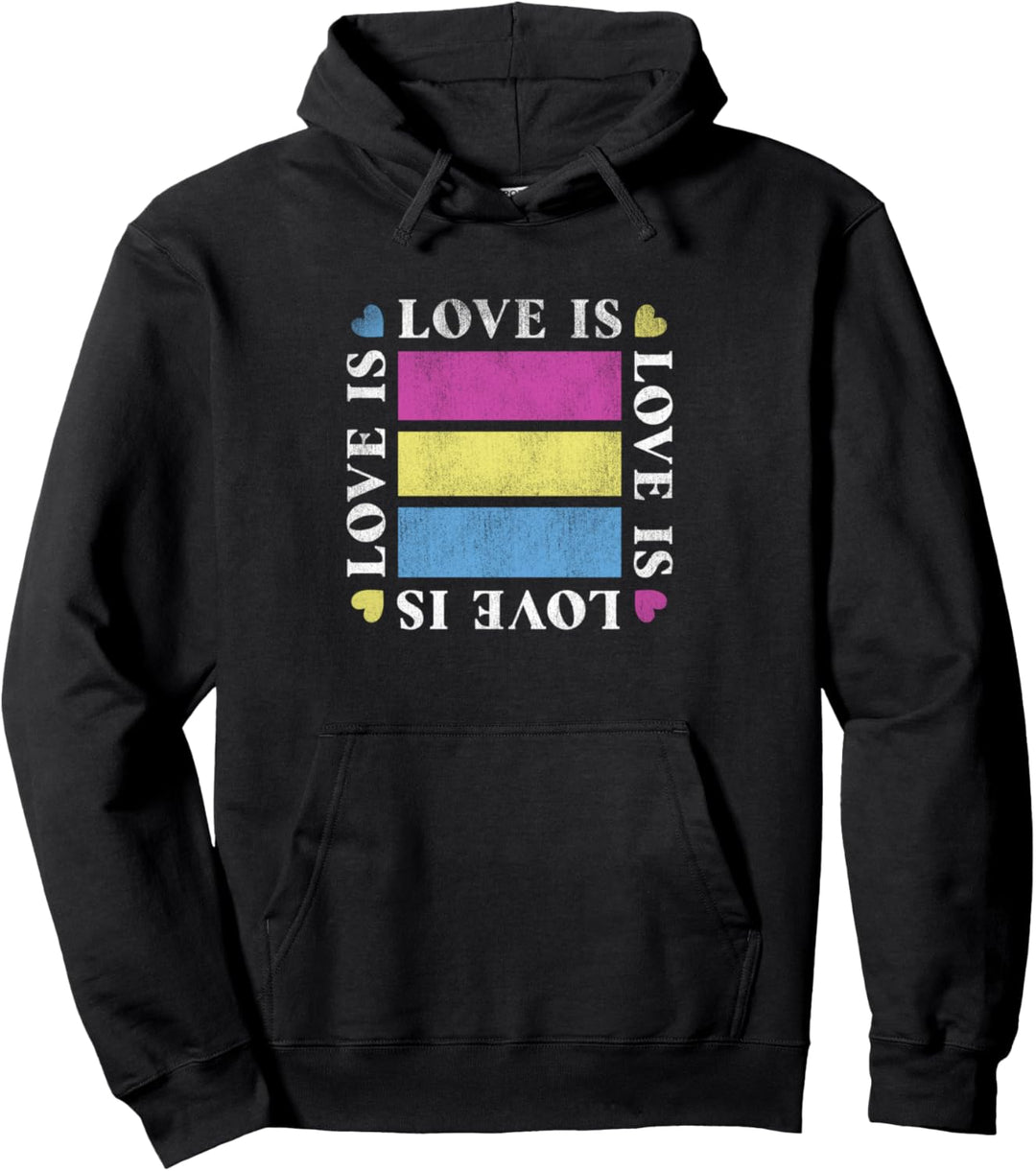 Fifth Sun Love Is Distressed Stripes Pullover Hoodie