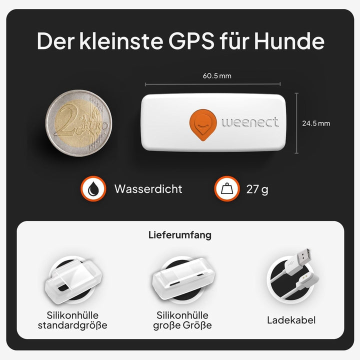 Weenect XS für Hunde - Mini GPS-Tracker für Hunde | GPS-Tracking in Echtzeit | Kleinstes Modell auf