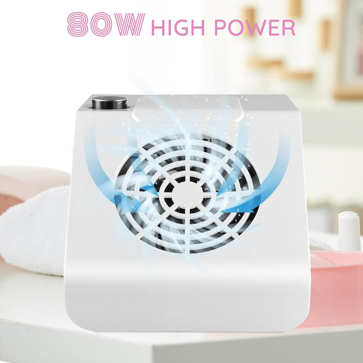 80W Nagelstaubsauger mit wiederverwendbarem Filter und einstellbarer Windgeschwindigkeit – effizient