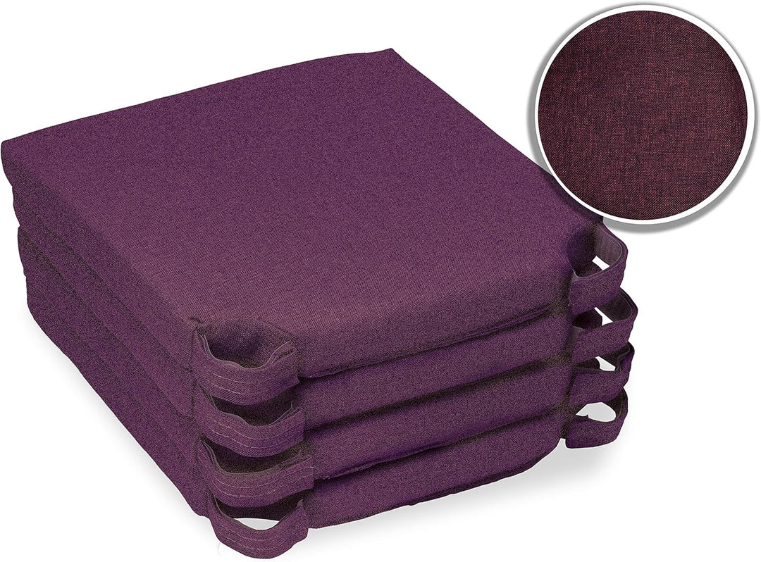 sunnypillow 4er Set Stuhlkissen mit Klettverschluss Polsterauflage Auflage für Stühle - Indoor/Outdo