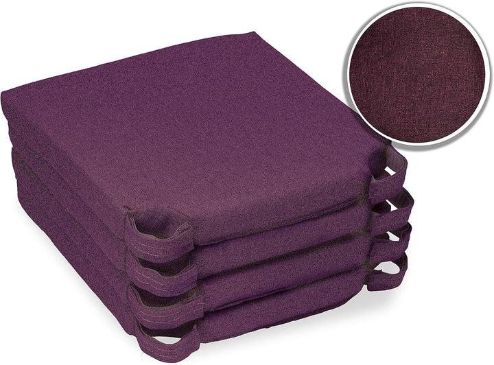 sunnypillow 4er Set Stuhlkissen mit Klettverschluss Polsterauflage Auflage für Stühle - Indoor/Outdo