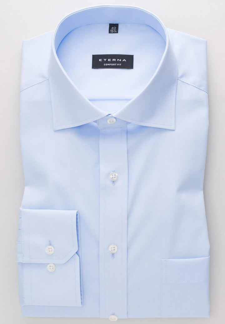 ETERNA Herren Hemd Comfort Fit Langarm Kent 41 Kragen / 67 Ärmel Hellblau, 41 Kragen / 67 Ärmel Hell