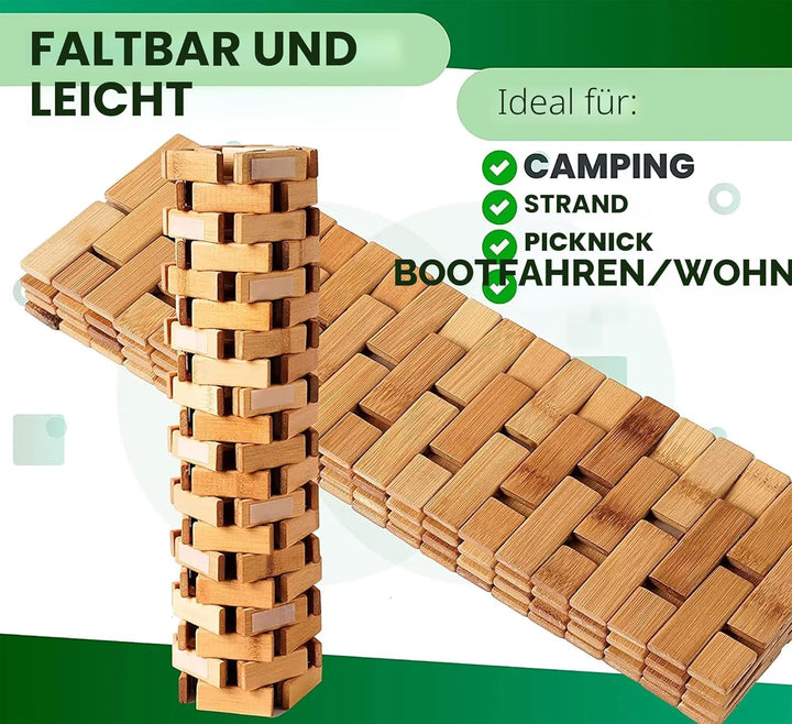 CHILL HOUSE Bambusmatte 60 x 40 cm. Bambusteppich Antibakteriell Und Elegant, Badteppich rutschfest
