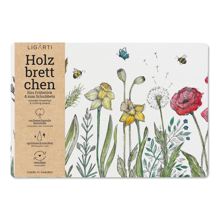 Ligarti® Frühstücksbrettchen aus Holz | Nachhaltiges Frühstücksbrett 22x15 cm, ideal für köstliche F