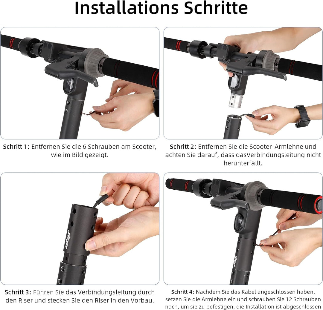 ulip Verlängerungsrohr für Frontpfosten für Elektroroller Verstellbarer Schaft um die Höhe zu erhöhe