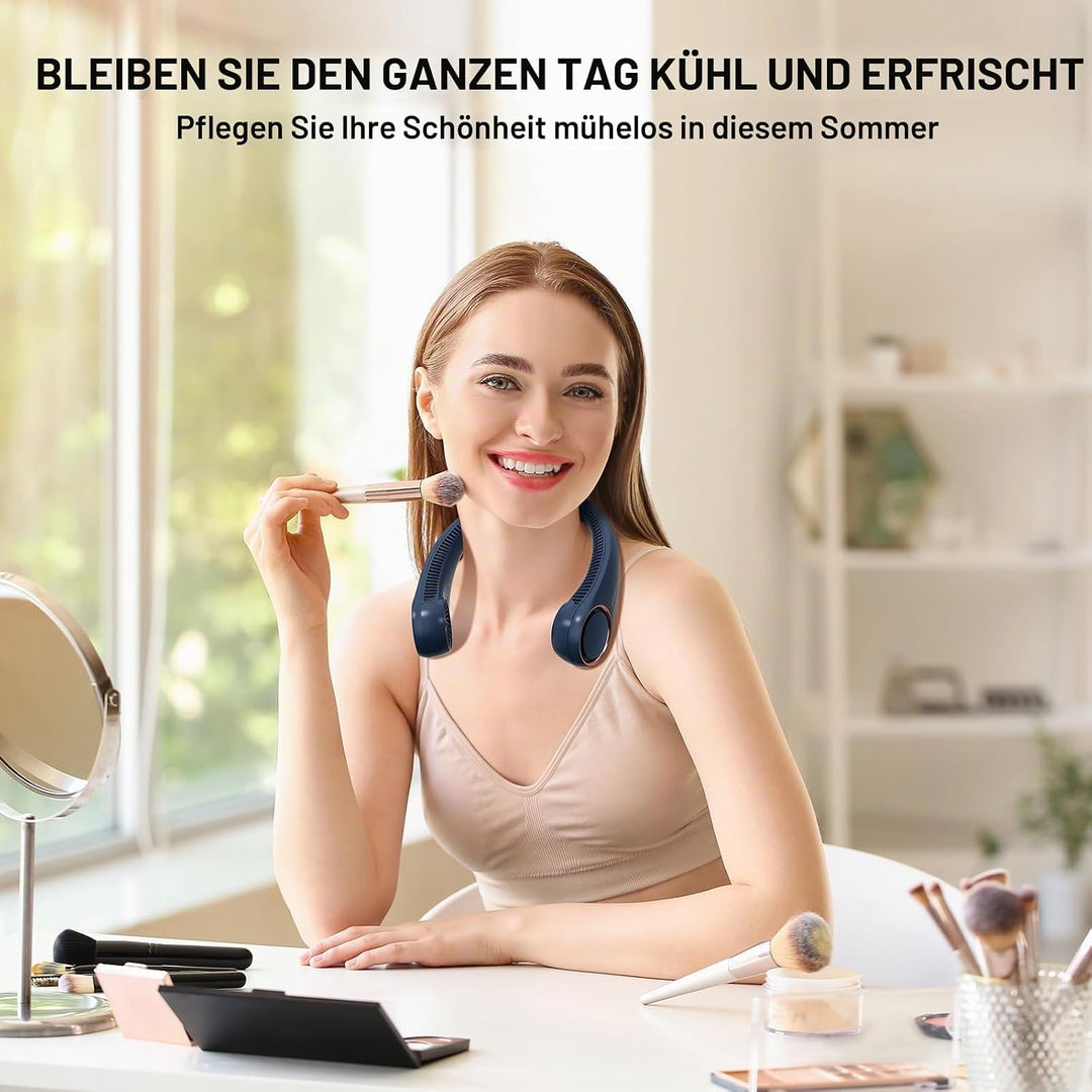 Morelax Tragbarer Hals Ventilator,4000 mAh Batteriebetriebener Tragbarer Persönlicher Ventilator,USB