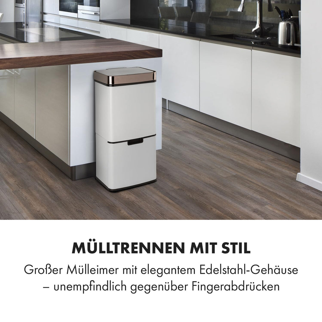 Klarstein Royal Trash Sensor-Mülleimer, 72 L Volumen in 4 Behältern, Restmüll & Recycling-Abfälle: 4