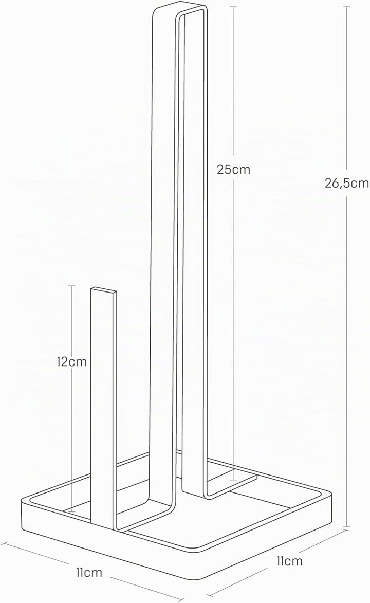 Yamazaki Tower Küchenrollenhalter aus Stahl - Küchenrollenständer, schmal, modern - 11 x 11 x 26,4 c