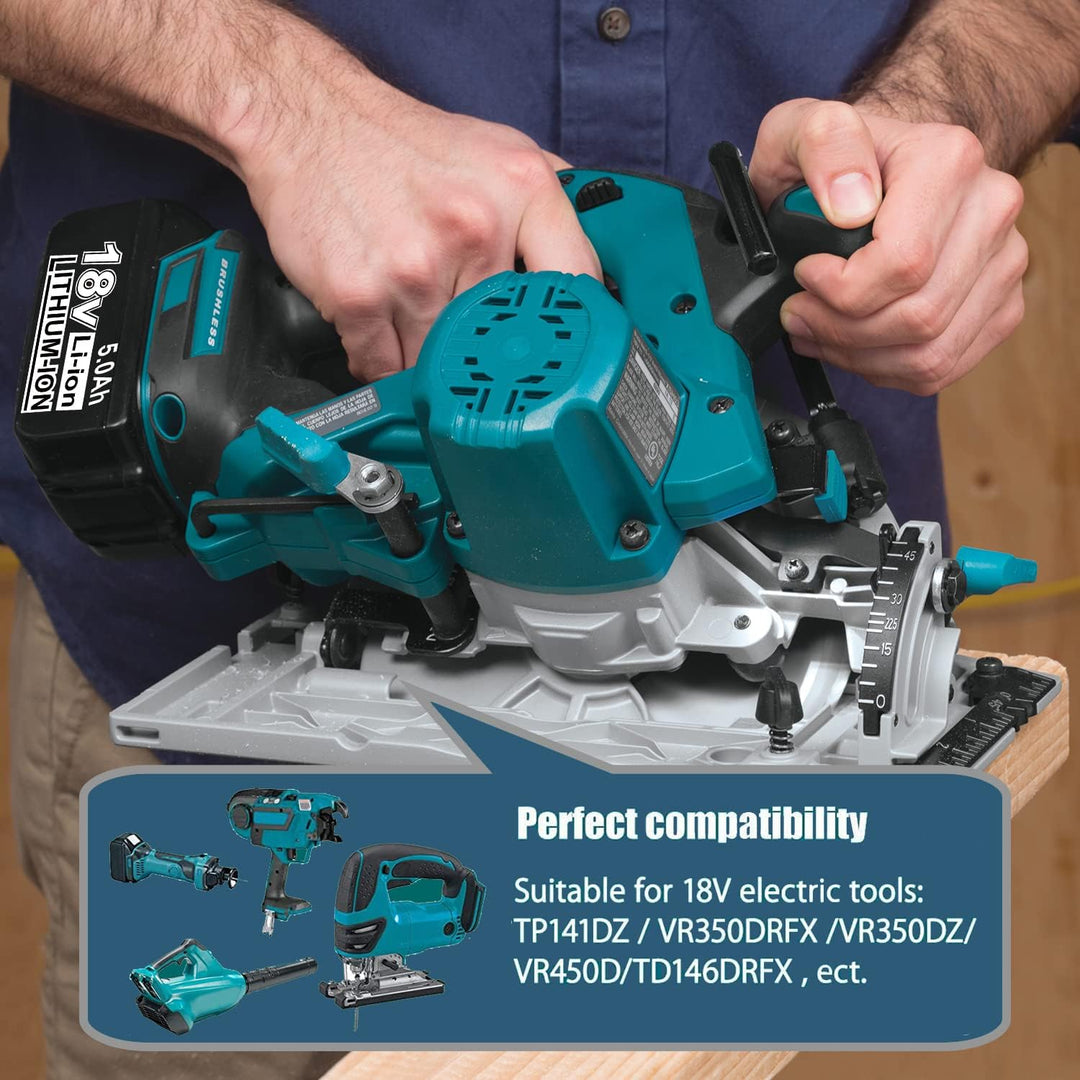 VANTTECH 2Stück 5,0 Ah Li-Ion Ersatz für Makita 18V Akku BL1850B BL1850 BL1840B BL1840 BL1830B BL183