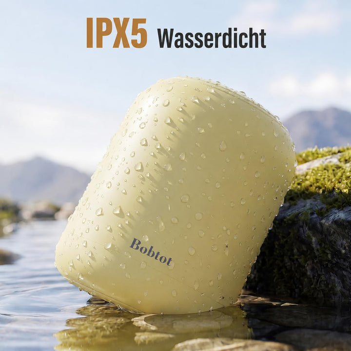 Bobtot Tragbarer Bluetooth Lautsprecher Klein, Kabellos wasserdicht, mit 24 Stunden Akkulaufzeit, kr