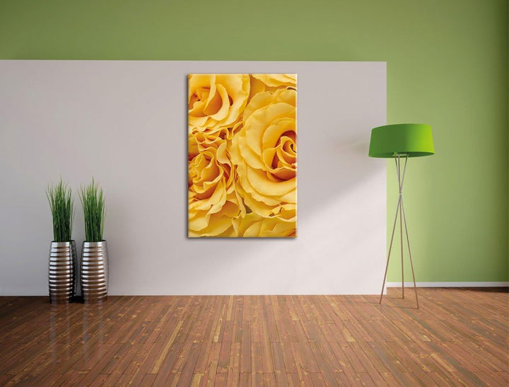 Pixxprint Blumen Rosen als Leinwandbild/Grösse: 100x70 / Wandbild/Kunstdruck/fertig bespannt, 100x70