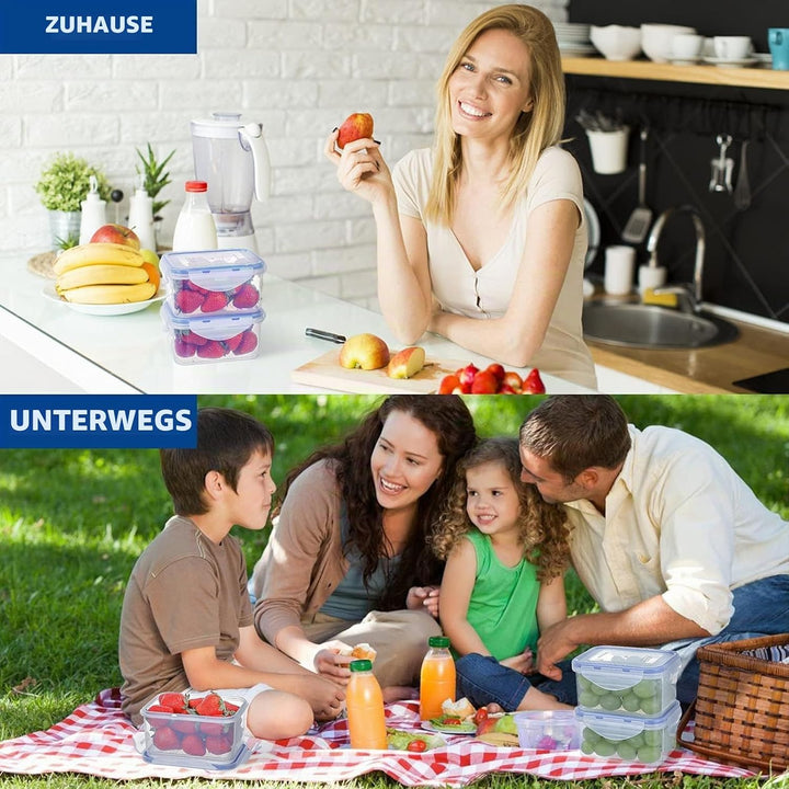 EASYLOCK 9PACK Plastik Frischhaltedosen Mit Deckel (1150ML*3+300ML*3+180ML*3), Aufbewahrungsbox mit