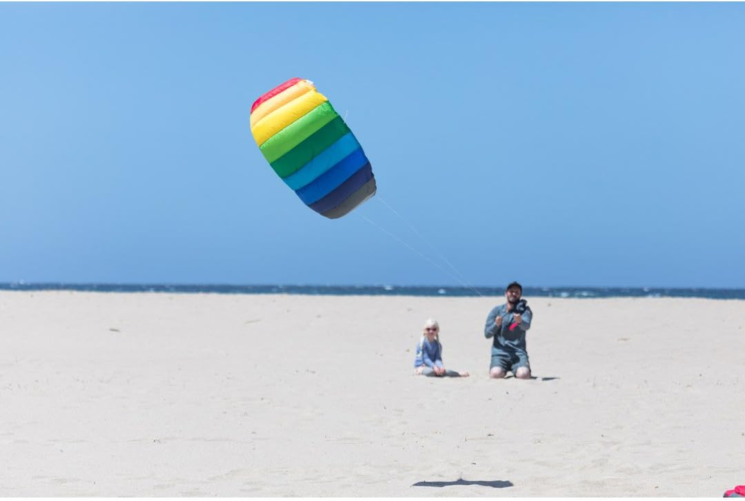 HQ Lenkmatte Lenkdrachen Symphony Beach III 1.3 Rainbow, Zweileiner Matte, Drachen für Kinder und Er
