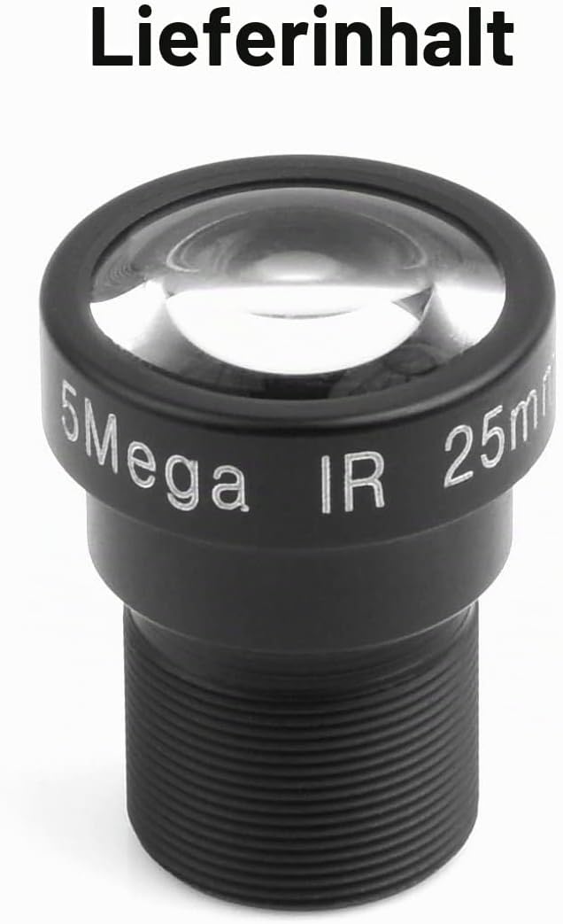 Waveshare M12 Long Focal Length Lens,5MP,25mm Focal Length,Large Aperture,Compatible with Raspberry