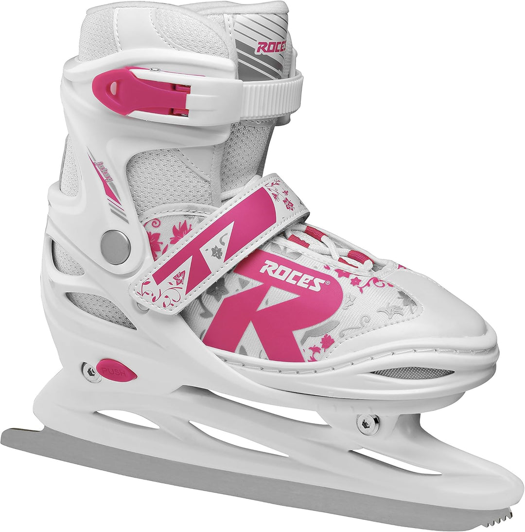 Roces Kinder Jokey Ice 2.0 Verstellbarer Schlittschuh 38-41 Bundle mit Schlittschuh, Weiss, 42, 38-4