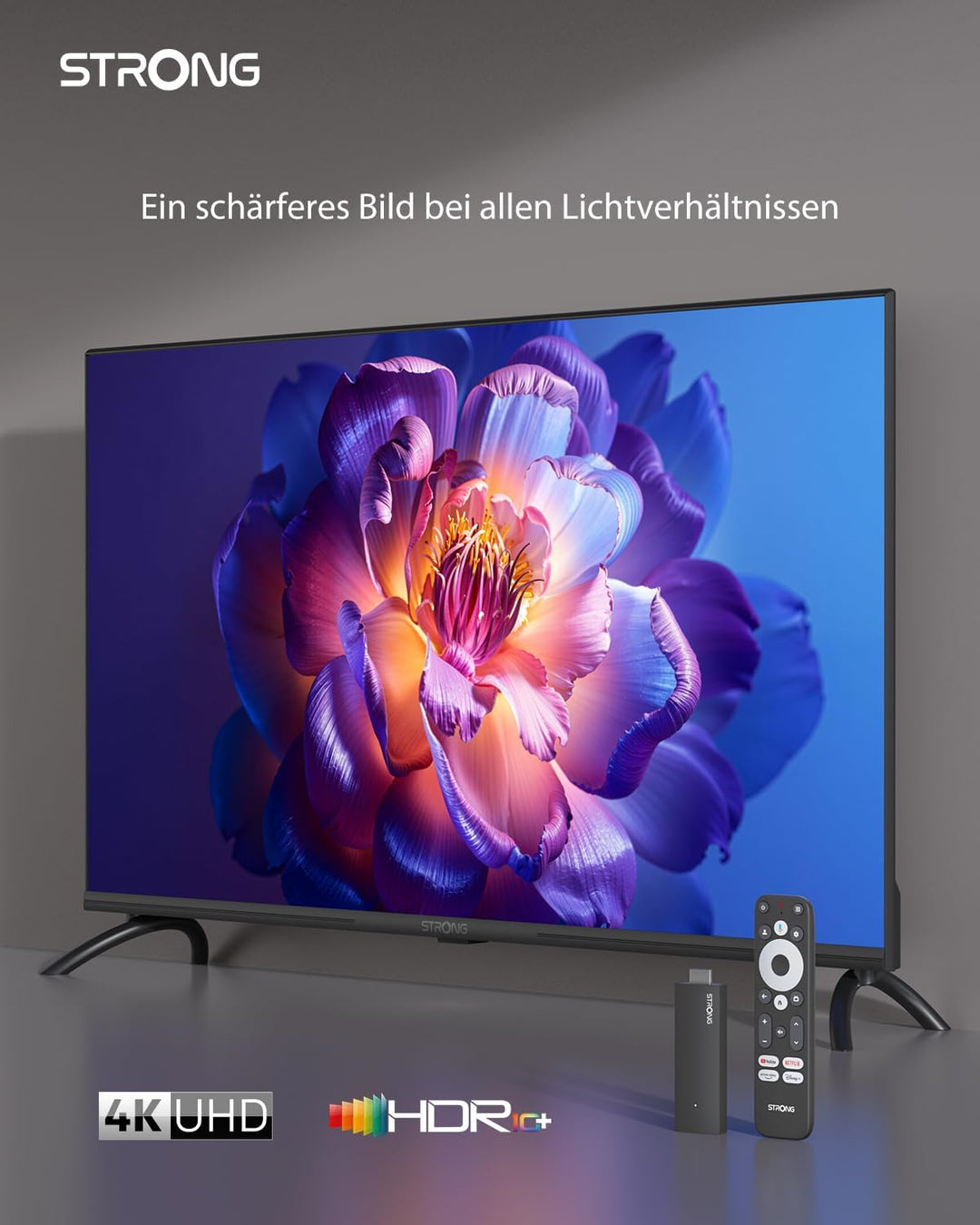 STRONG SRT41 | TV Stick | 4K UHD Stick | HDMI | Google TV | Google Play Store | Netflix | Prime Vide