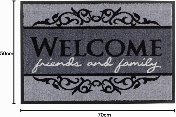 Astra rutschfeste Fussmatte Innen waschbar - Welcome 50 x 70 cm (Rechteckig), Welcome 50 x 70 cm (Re