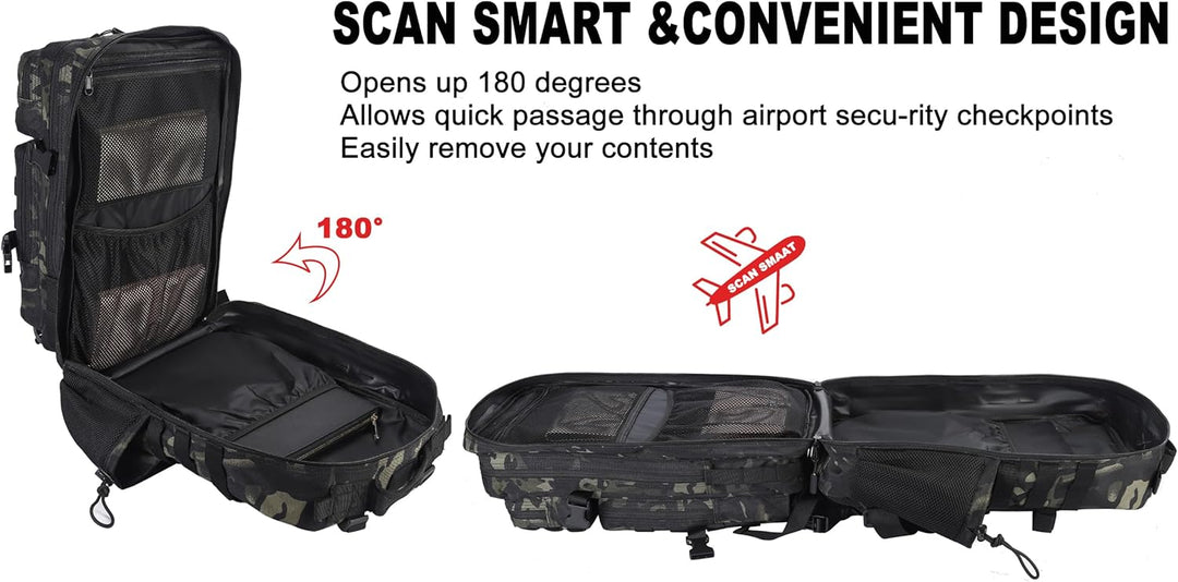 LHI Militärstil Taktischer Rucksack 45L mit MOLLE-System – Wasserdicht für Wandern, Survival, Campin