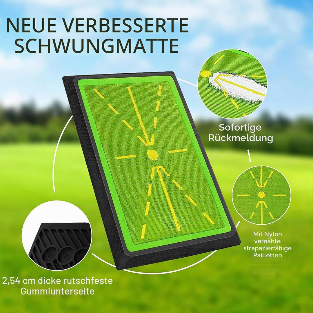 Golf-Schwingmatte – Sofortige Rückkehr | Indoor/Outdoor Trainingsmatte | rutschfeste Unterseite, lan