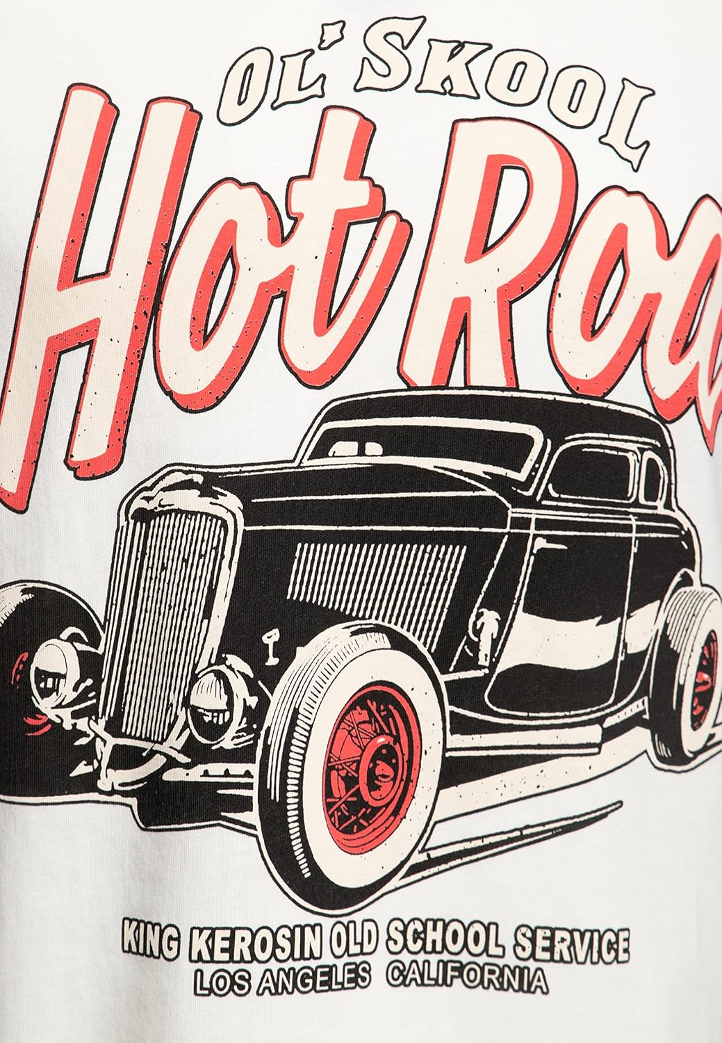King Kerosin Herren T-Shirt Fotoprint Frontprint Classic Shirt Casual Motorcycle Rundhalsausschnitt