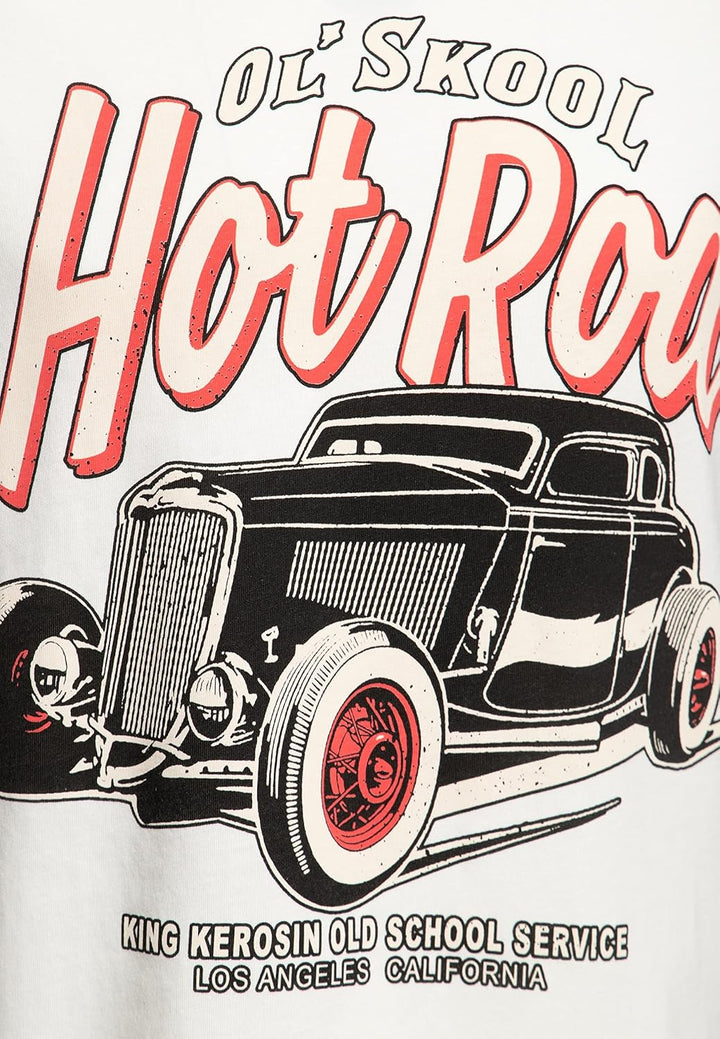 King Kerosin Herren T-Shirt Fotoprint Frontprint Classic Shirt Casual Motorcycle Rundhalsausschnitt