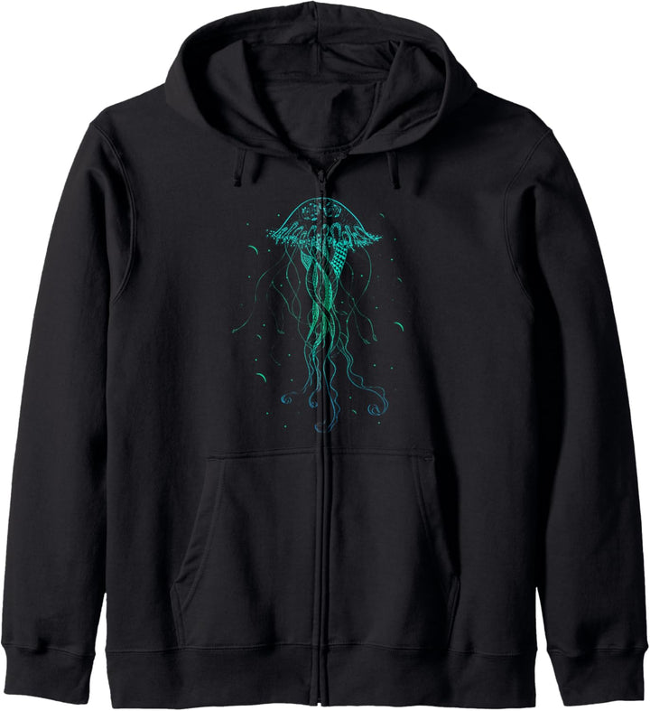 Qualle Meerestier Psychedelische Kunst Meeres Deko Geschenk Kapuzenjacke