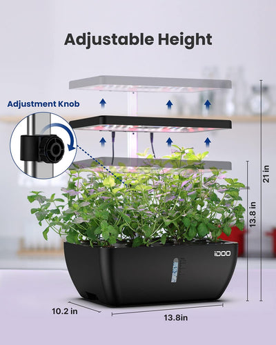 iDOO Hydroponisches Anzuchtsystem, Smart WiFi Garden mit LED-Pflanzenlampe, 6,5L Wasserbehälter, Ven