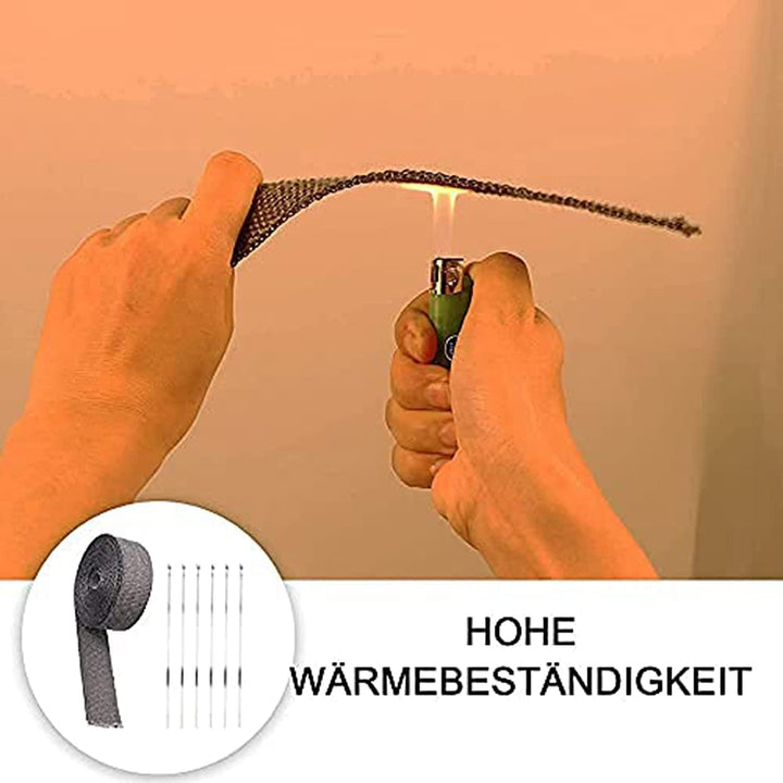 Foneso Hitzeschutzband Schwarz, 30M Hitzeschutzband Auspuff mit 24 Schwarz Edelstahl Kabelbinder, fü