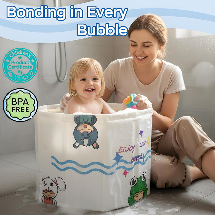 WAVYEASE Neue Design Tragbare Badewanne für Kleinkinder - Faltbare Sitzbadewanne für Kinder, Sekunde